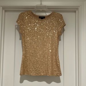 INC Gold Sequins Top
